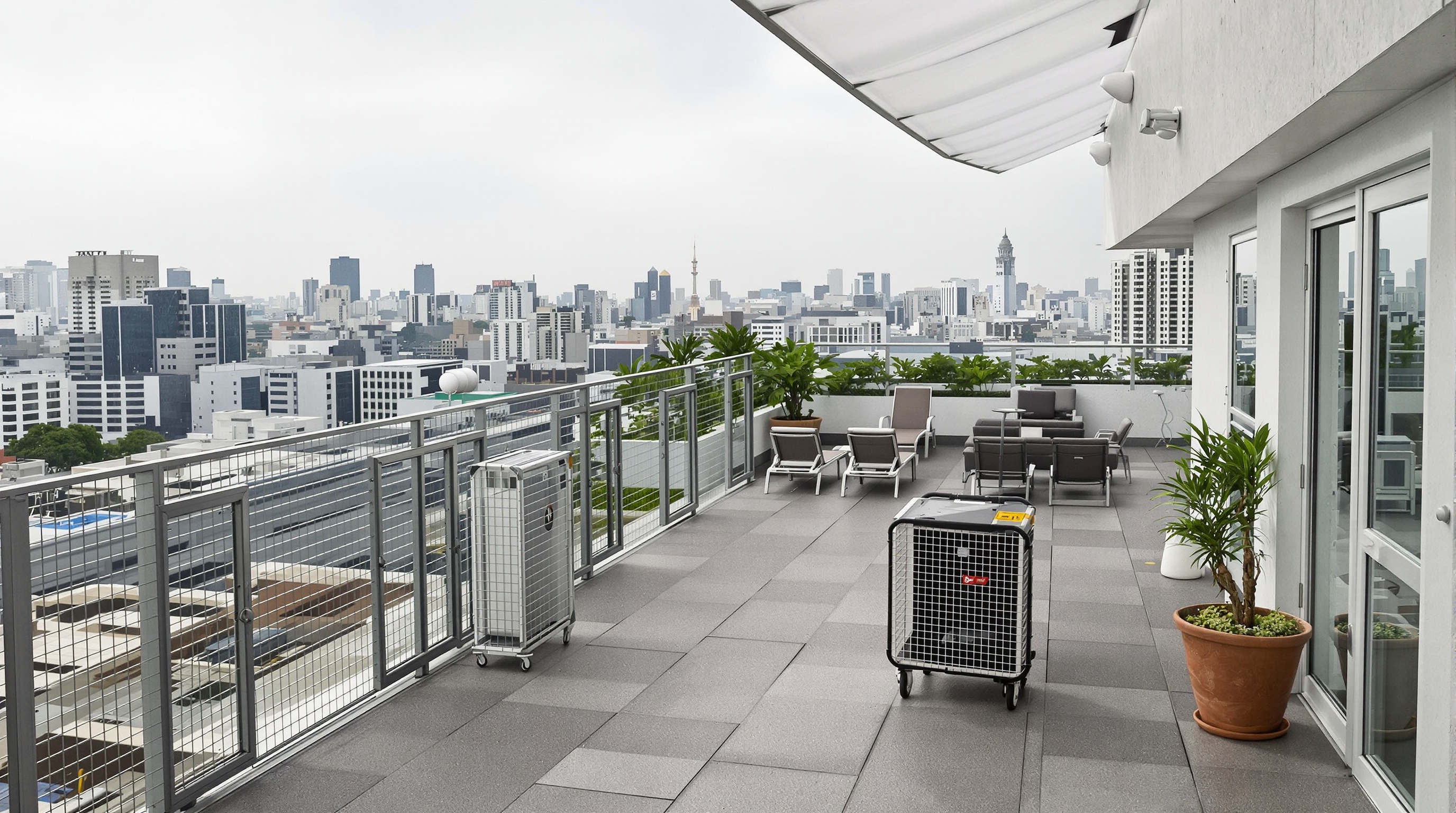 Espaço pet em rooftop de condomínio de altíssimo padrão com vista para São Paulo