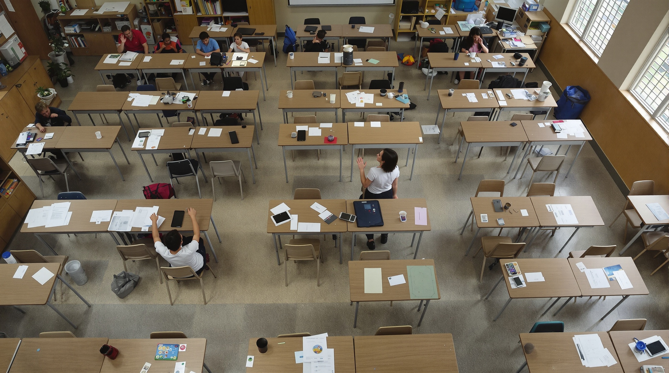 Sala de aula do PYP com alunos em aula bilíngue de português e inglês, Escola Internacional de Alphaville