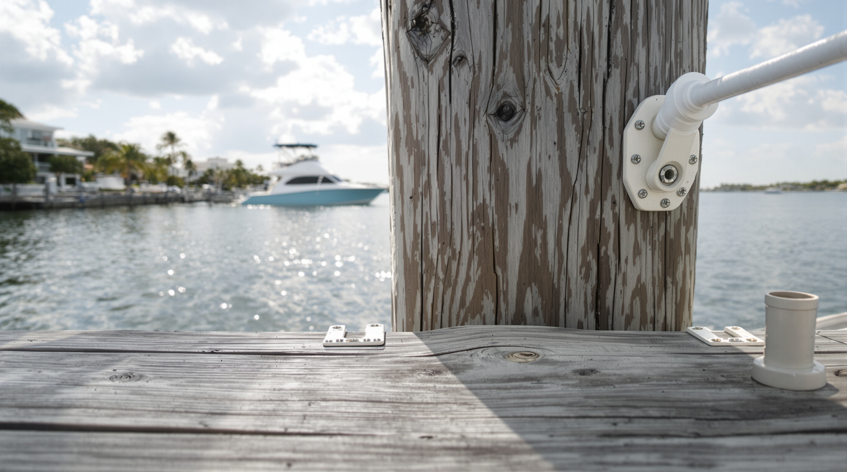 Doca privada e canal navegável em propriedade waterfront de Jupiter County FL, Florida