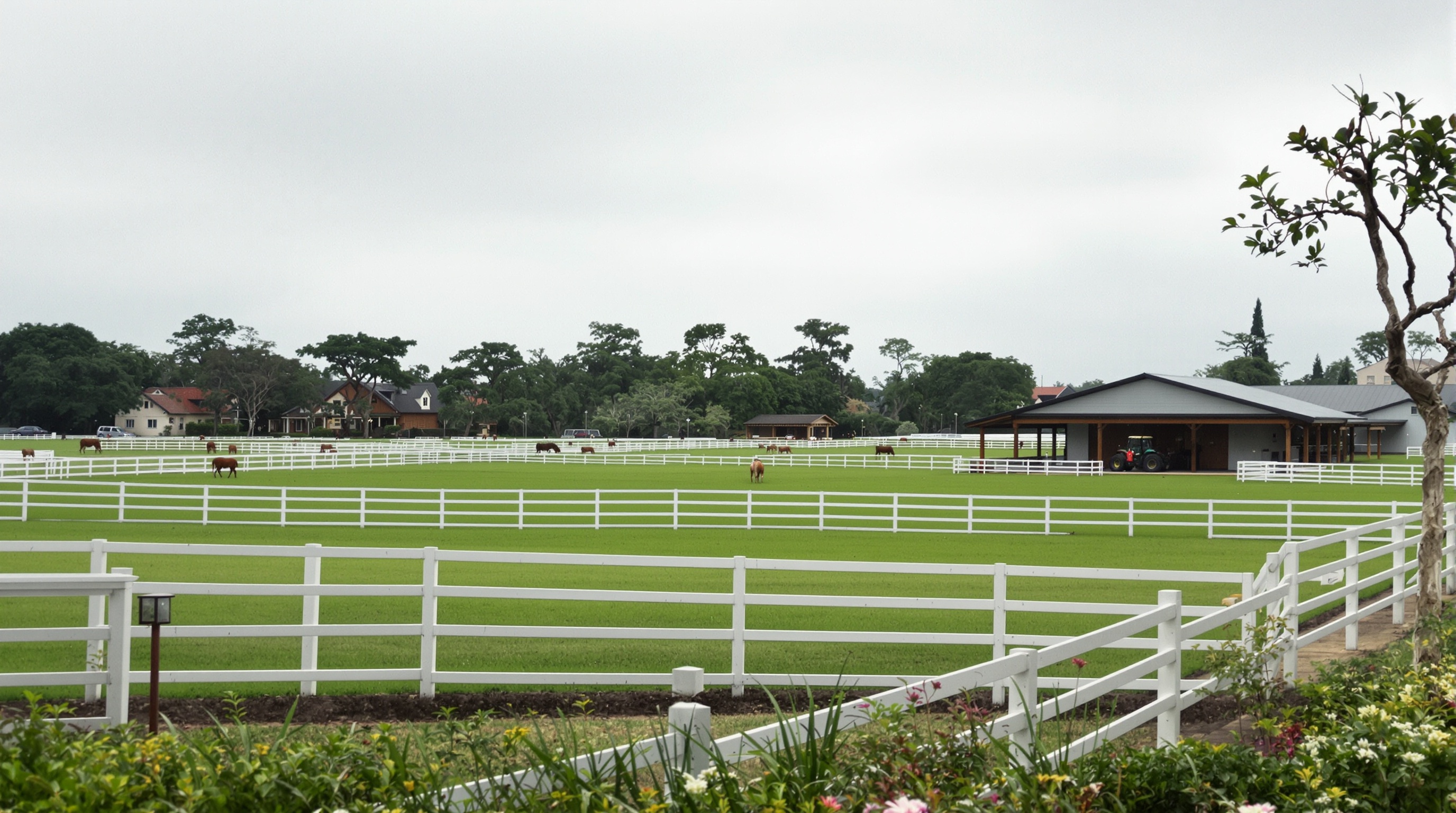 Campo de polo e estrutura equestre em condomínio de fazenda de luxo, mostrando infraestrutura de melhores condominios fazenda sao paulo
