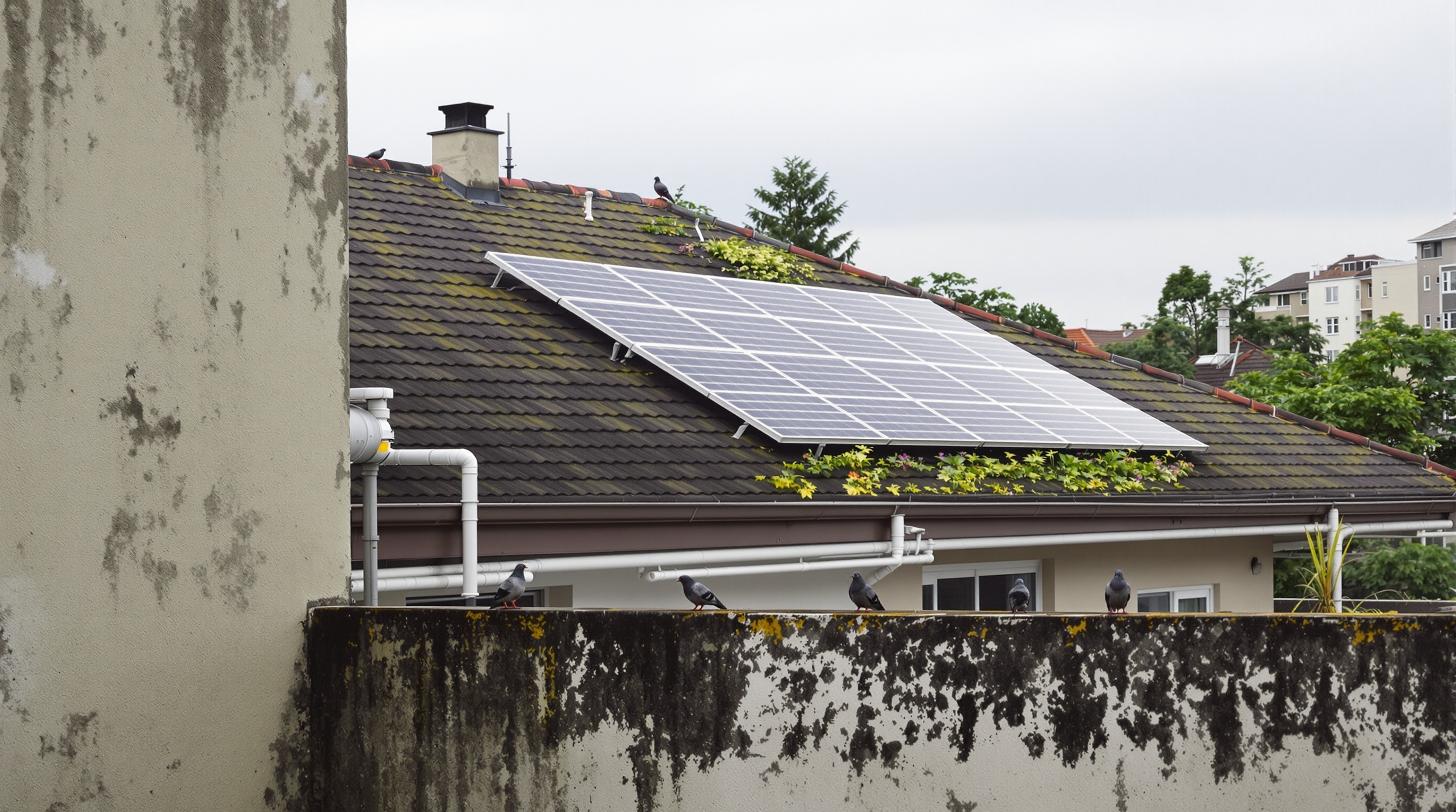 Cobertura de imóvel sustentável com painéis solares e sistema de reuso de água em Alphaville