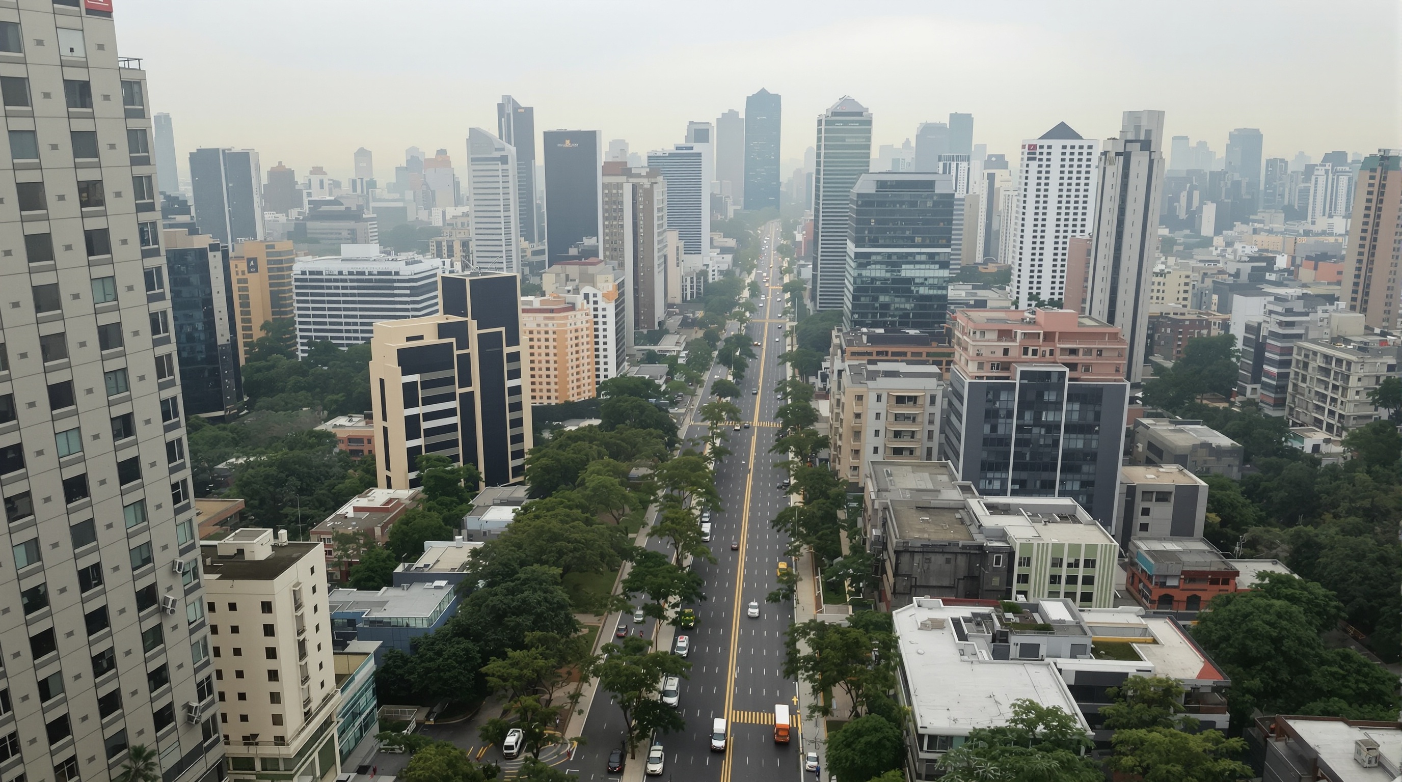 Avenida Faria Lima em São Paulo com torres corporativas e imóveis residenciais de luxo visto de cima