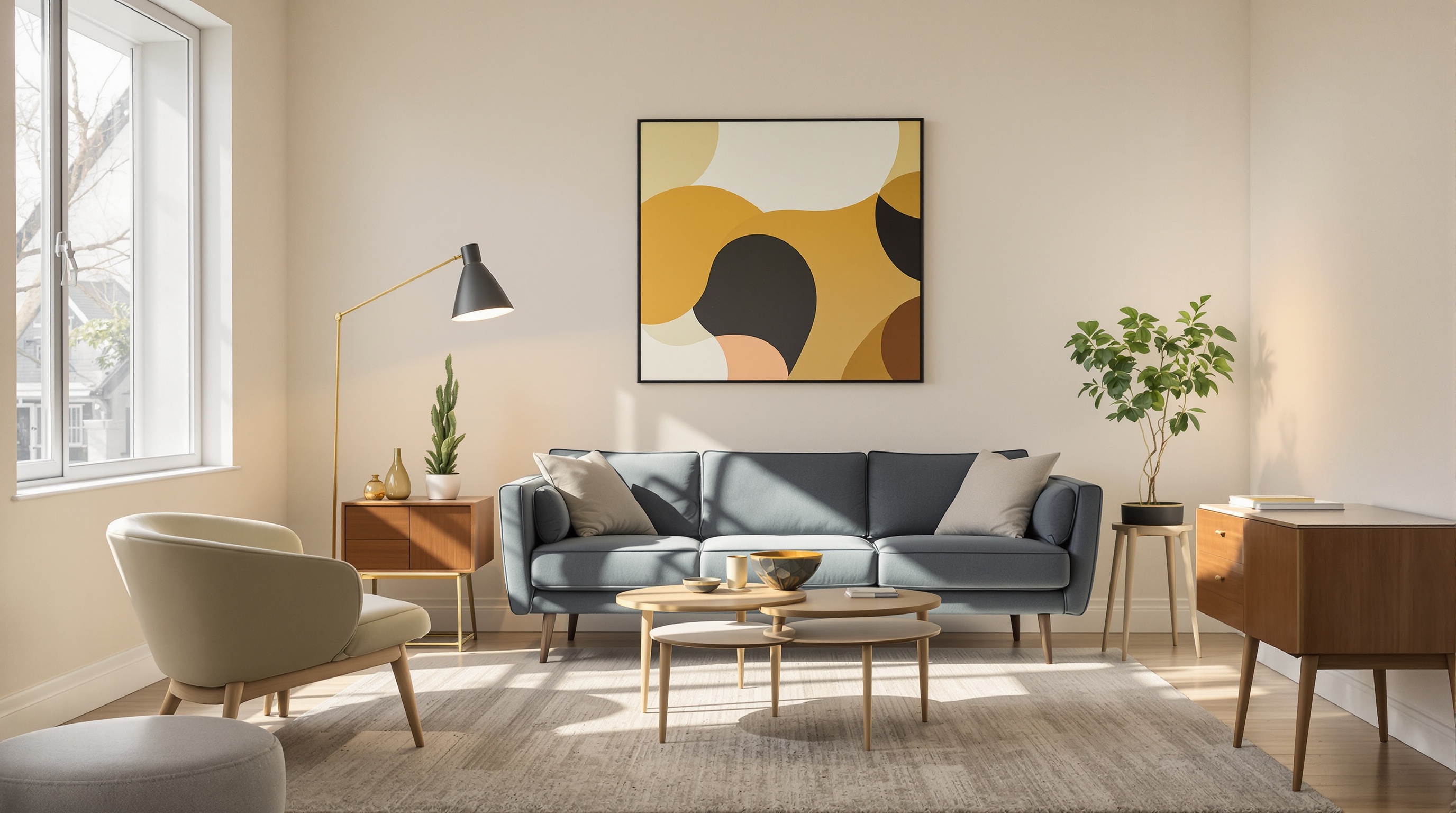 Ambiente decorado com peças assinadas por designers de luxo criando ponto focal autoral