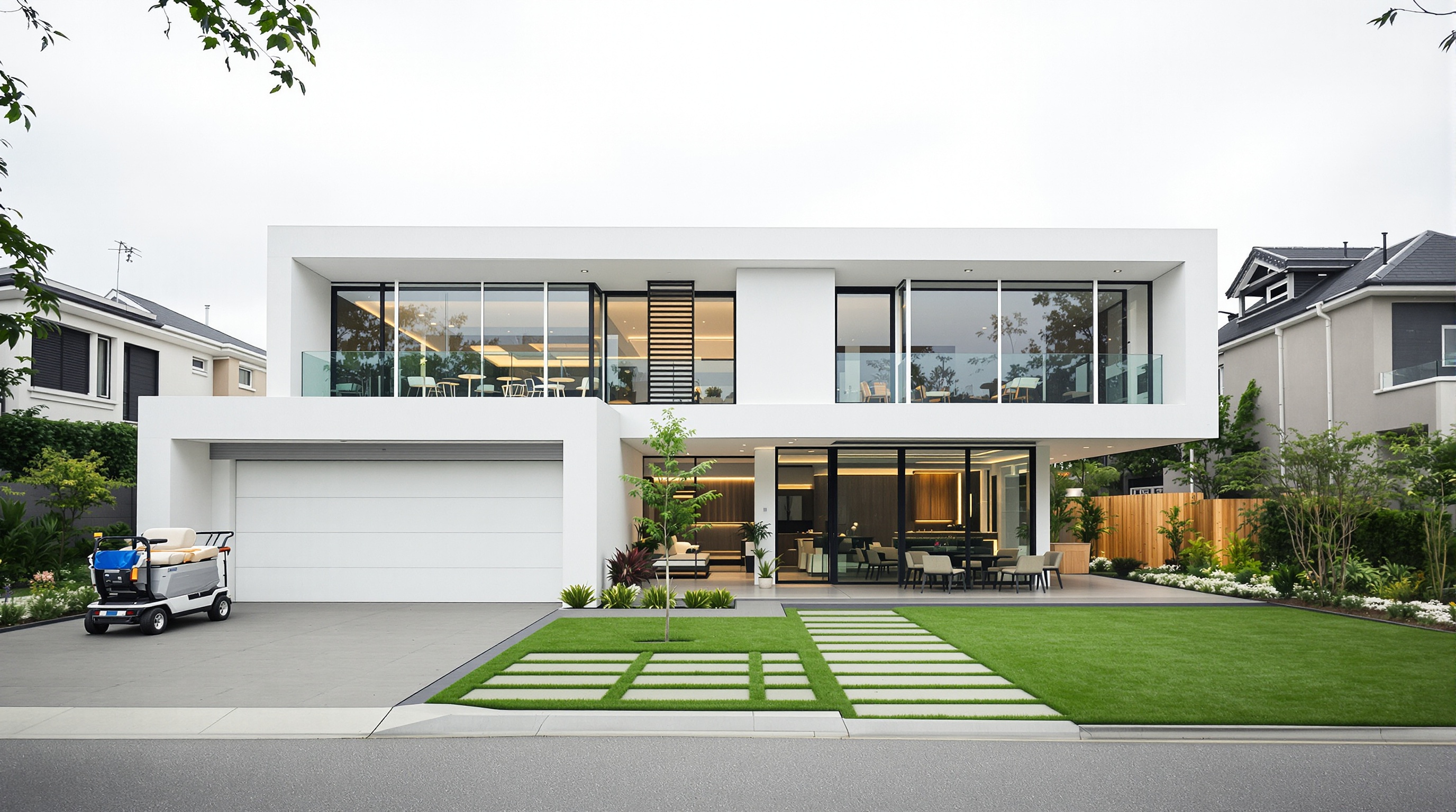 Casa moderna de luxo em Alphaville com fachada de vidro e concreto, Residencial 2