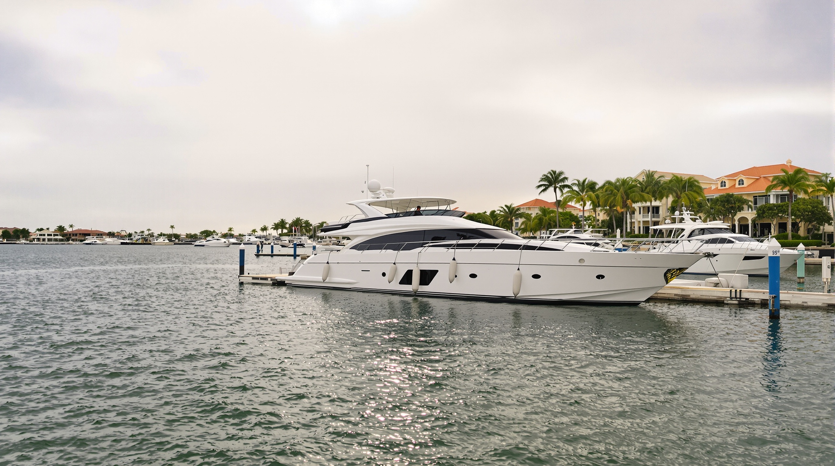 Slip privado com iate em marina de Admirals Cove, comunidade waterfront exclusiva de Jupiter