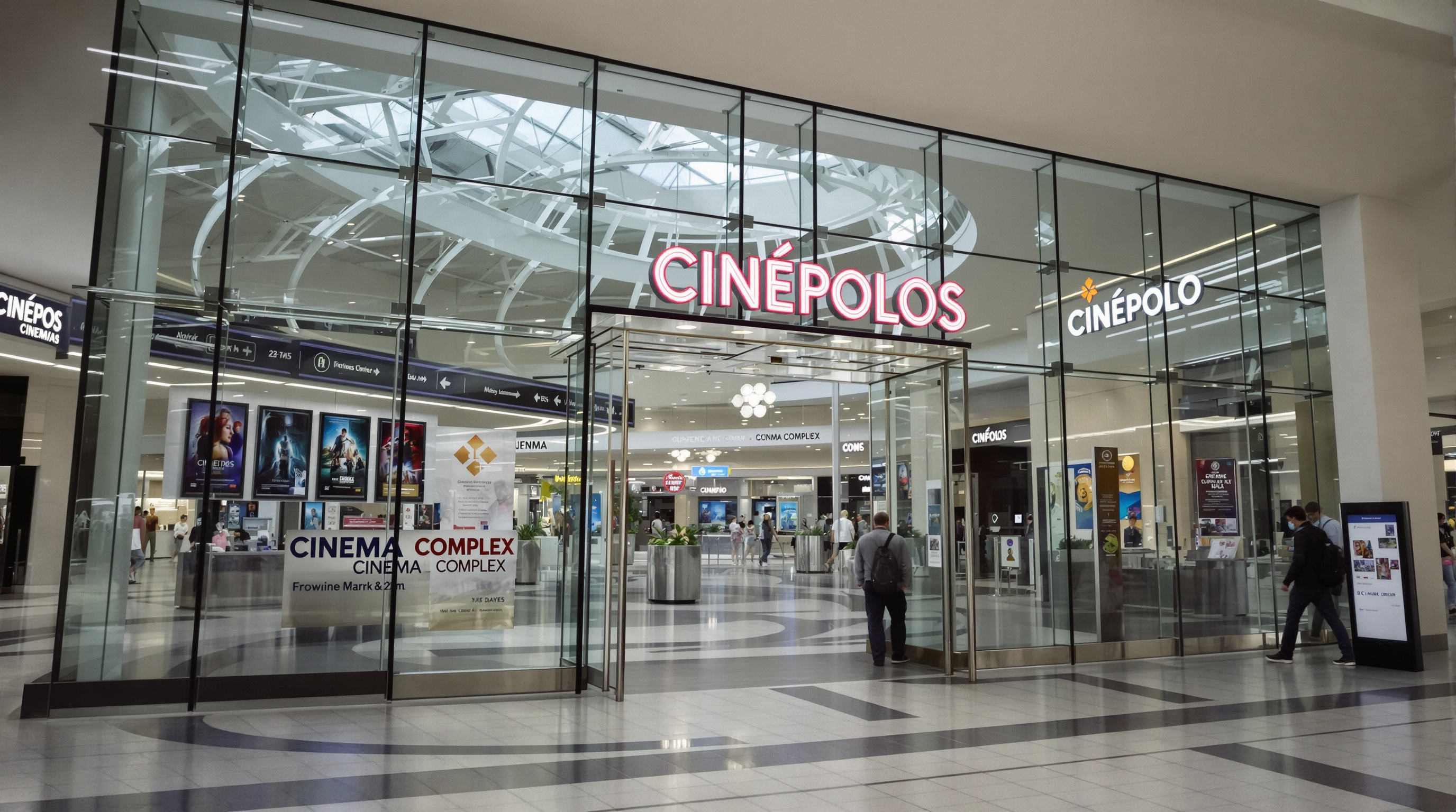 Entrada da Cinépolis Iguatemi Alphaville com 8 salas e 1.192 lugares, interior do shopping alphaville iguatemi