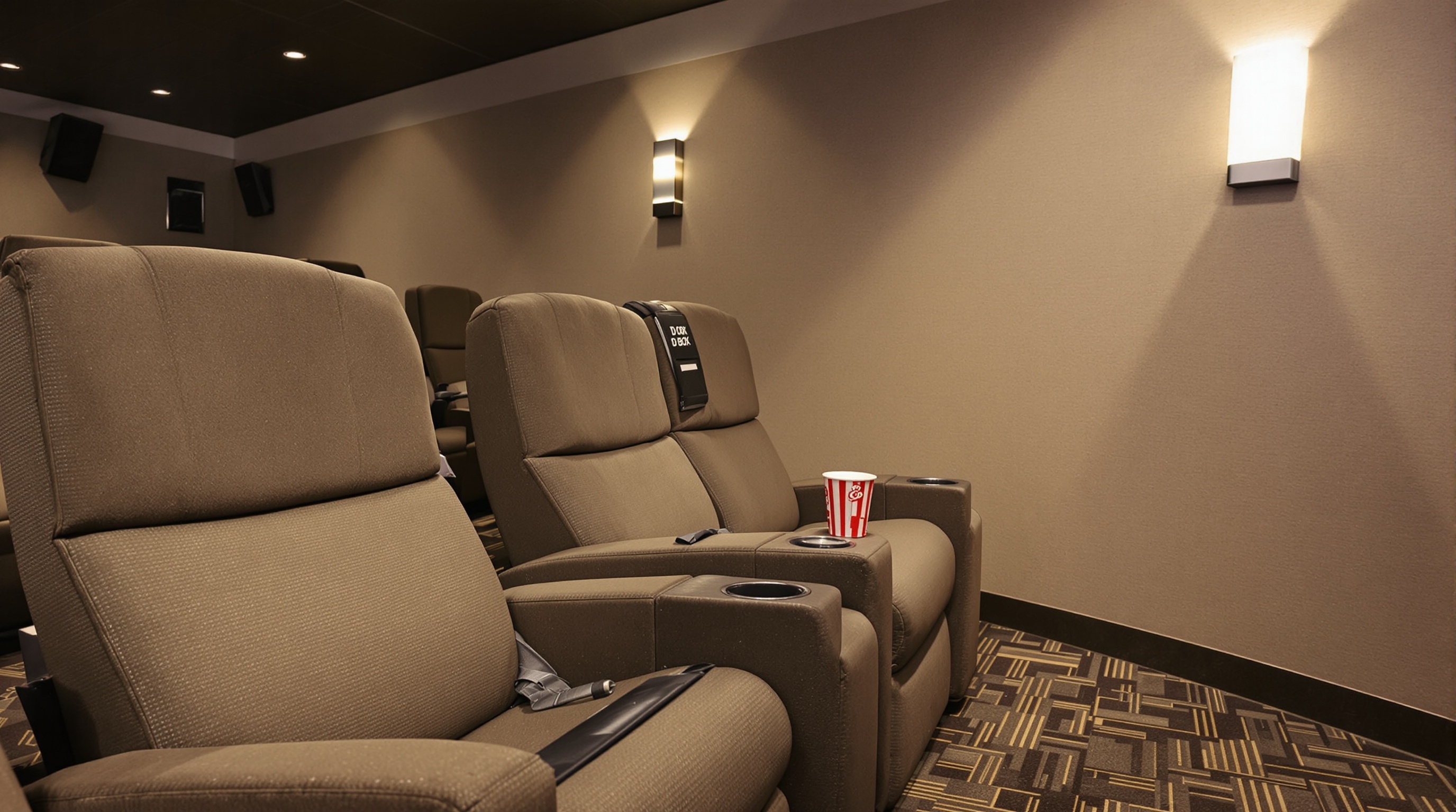Poltrona D-BOX reclinável do Cinemark Tamboré, cinema premium com tecnologia de movimento