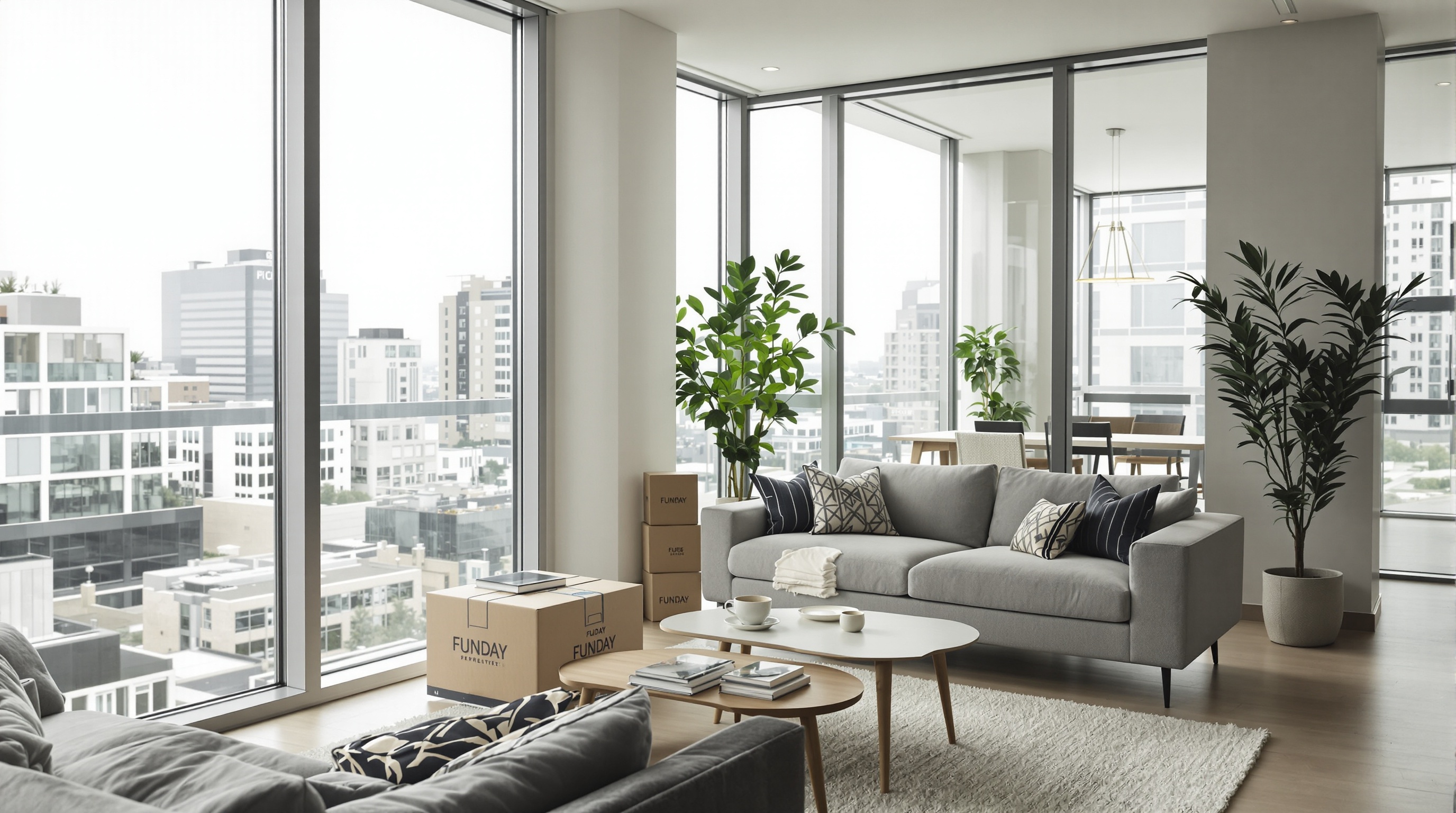 Interior moderno de apartamento no Wave com varanda ampla e vista panorâmica